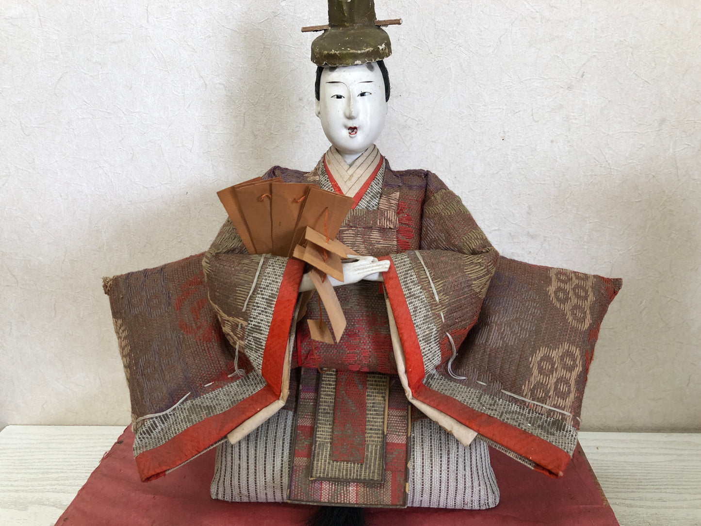 Y3156 HINA DOLL Emperor figure figurine Meiji period Japanese antique vintage