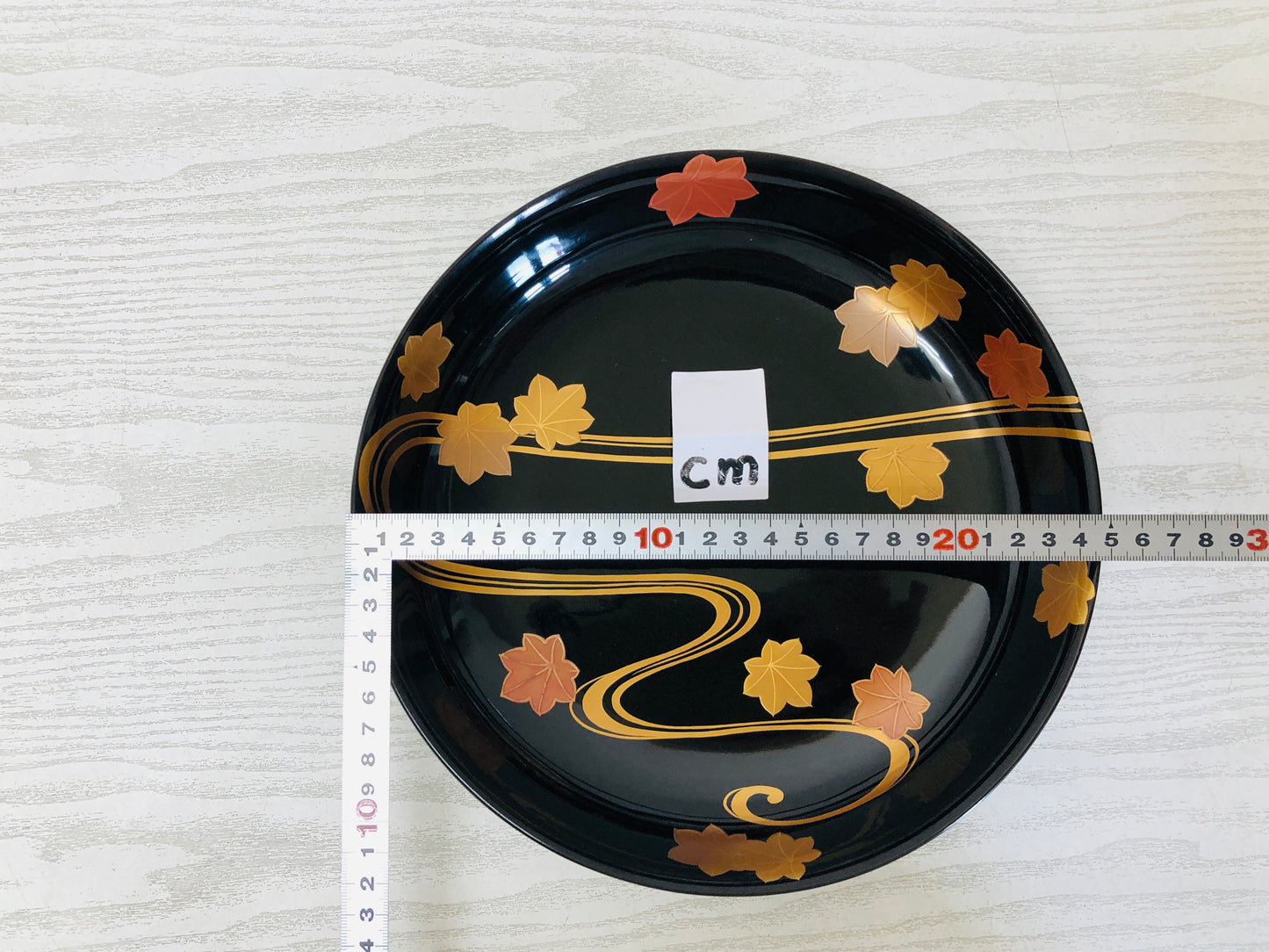 Y3286 DISH Wajima Lacquer three-layered Makie autumn leaves Japan tableware