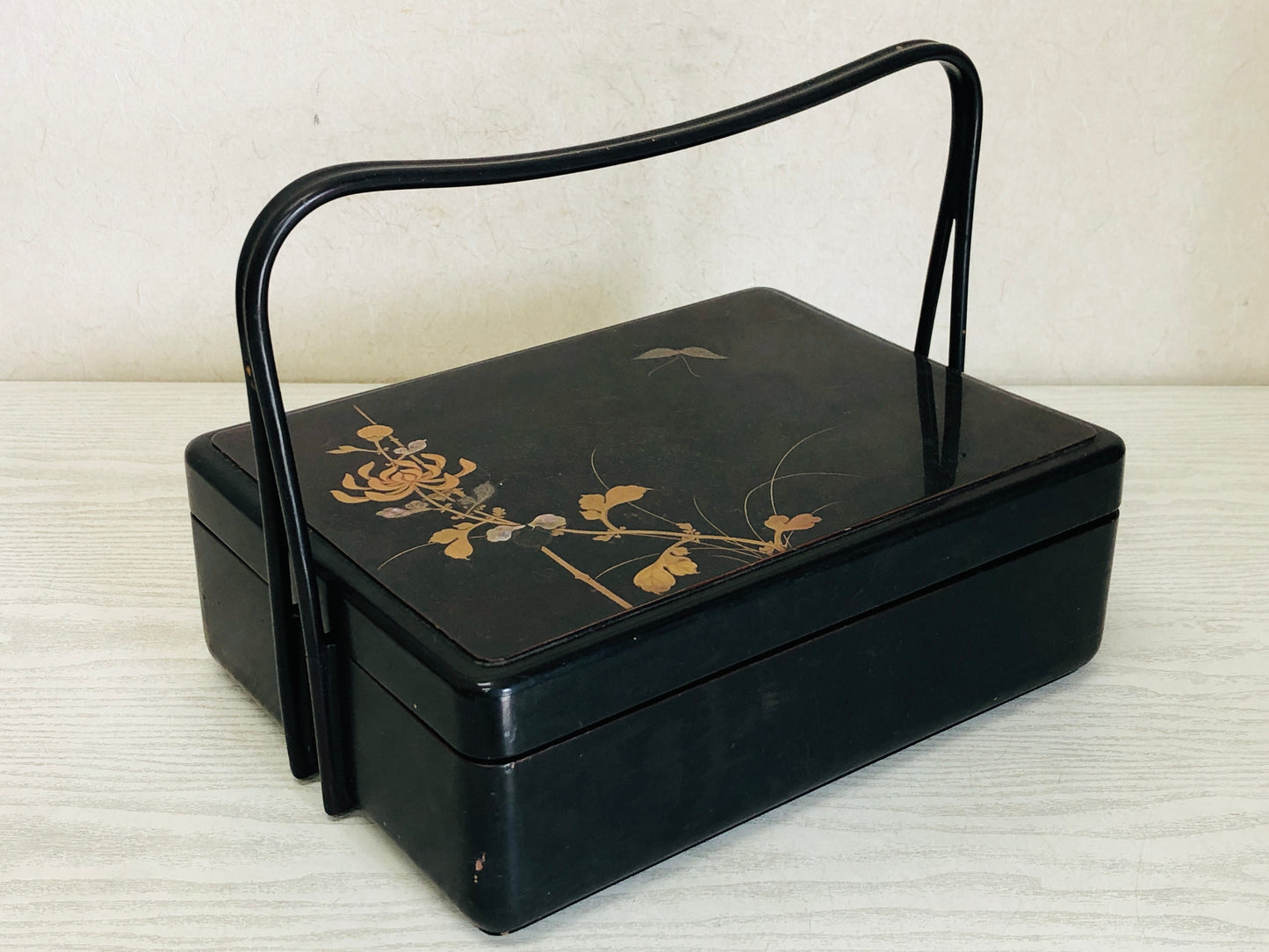 Y3334 BOX Makie Tool Box handle Japanese antique vintage tea ceremony storage