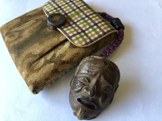 Y3340 NETSUKE Accessory Case Japan antique vintage accessory toggle kimono