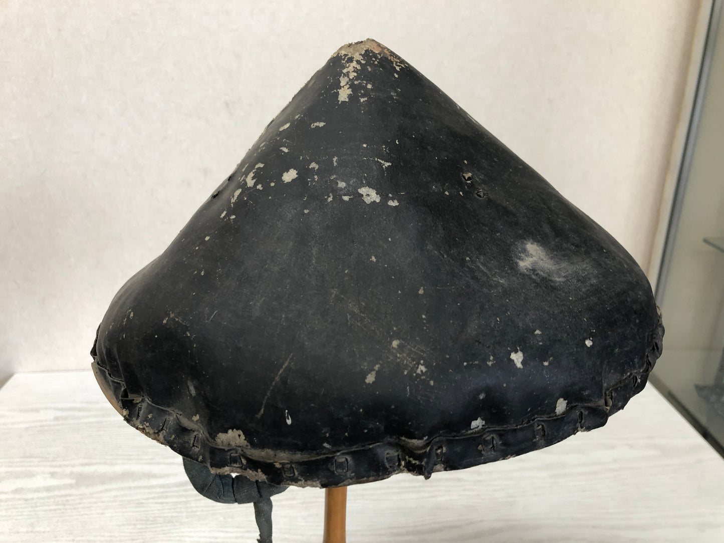 Y3363 JINGASA Black painted Farmers Japanese antique hat yoroi armor helmet