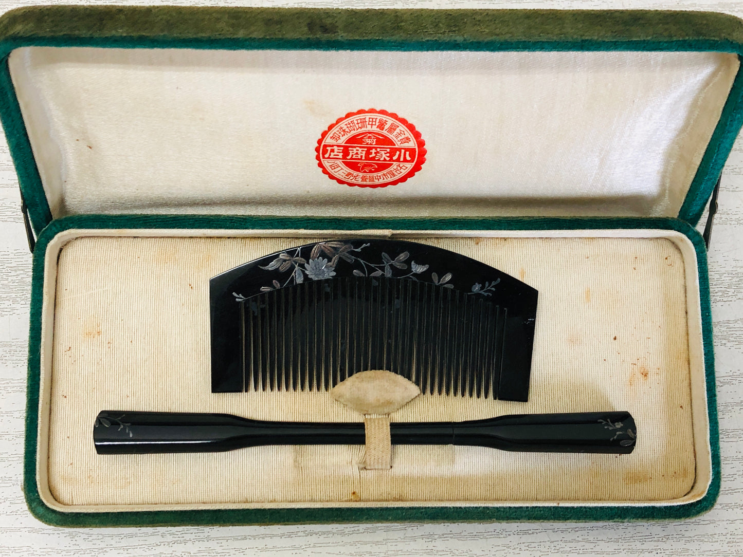 Y3385 KOUGAI  Makie Comb Hairpin hair dressing tools box Japan kimono accessory