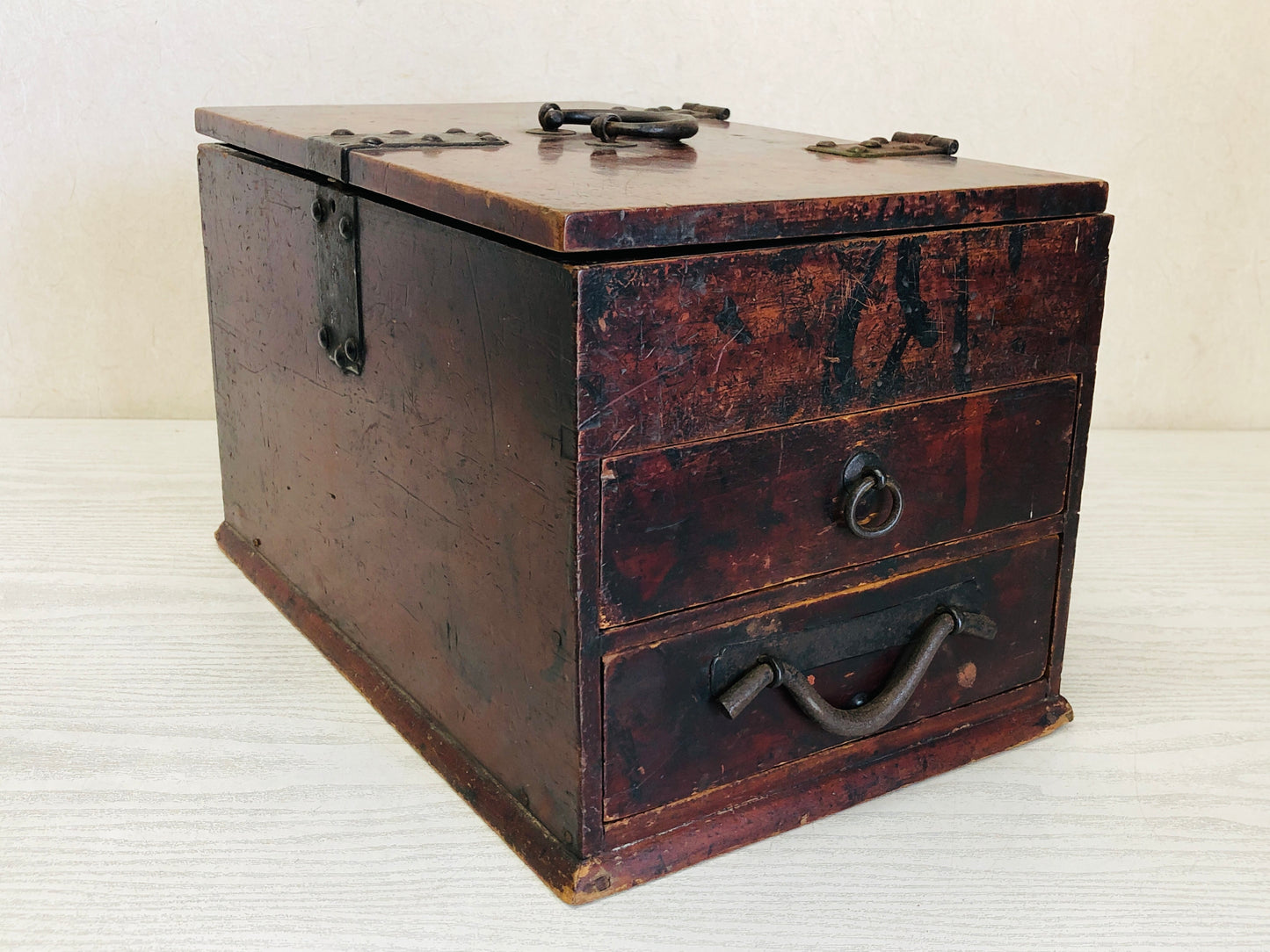 Y3452 TANSU small Chest of Drawers storage suzuri Edo Japanese antique vintage