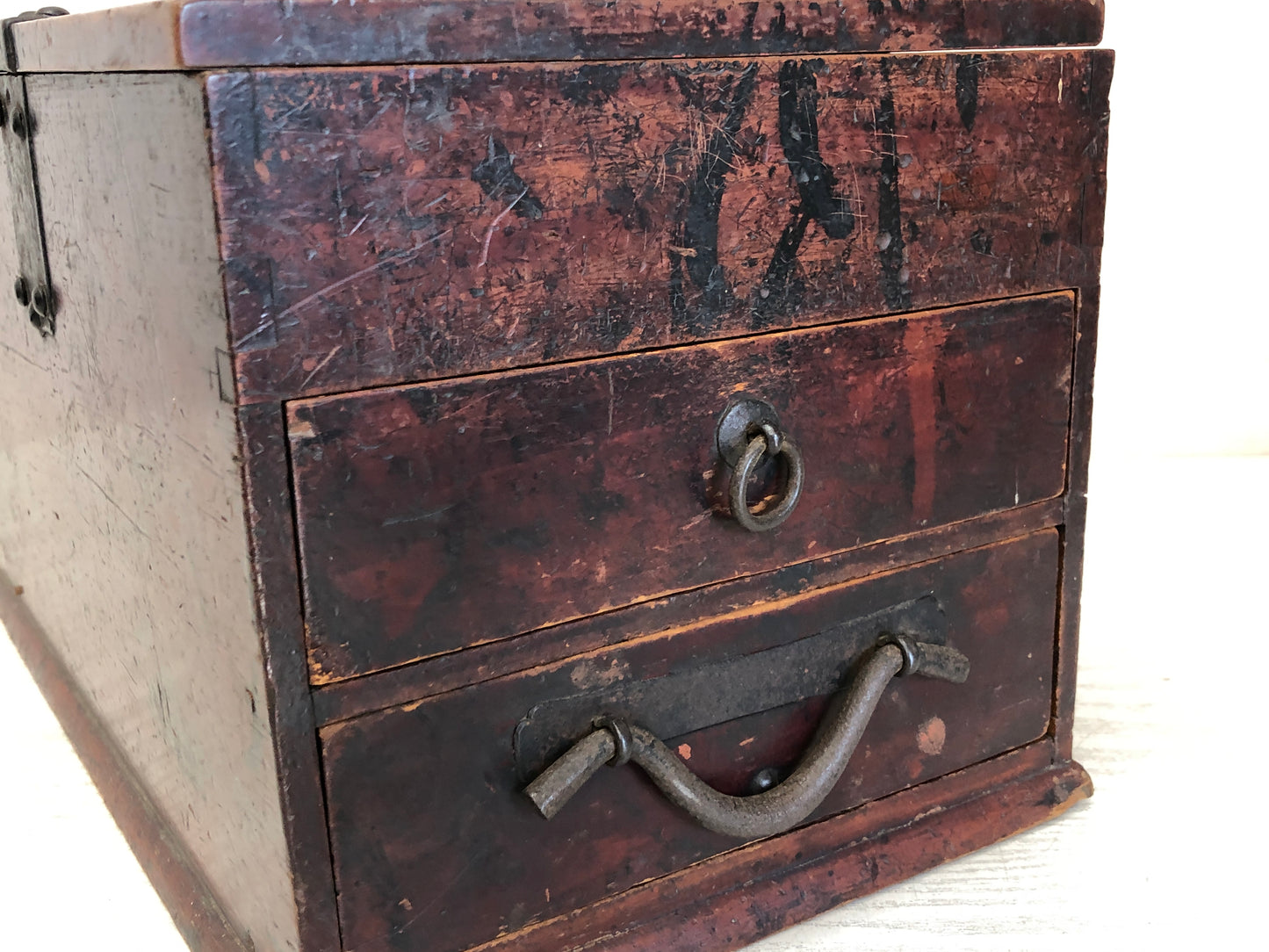 Y3452 TANSU small Chest of Drawers storage suzuri Edo Japanese antique vintage