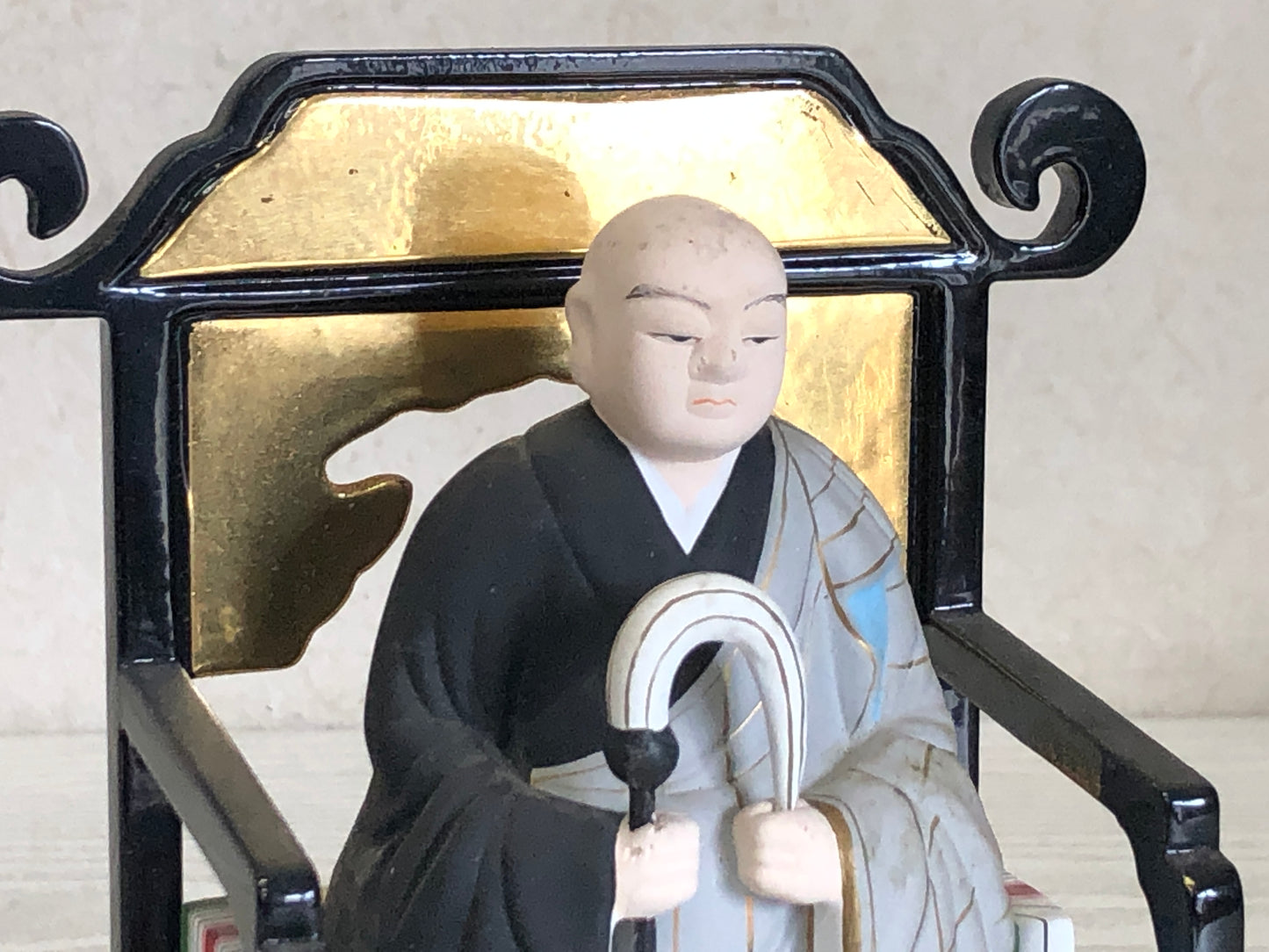 Y3468 STATUE sitting Buddha figure figurine Japan antique vintage Buddhism