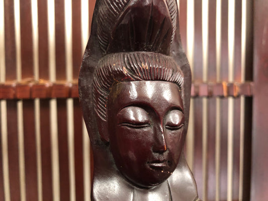 Y3471 STATUE wood carving Buddha figure figurine China antique vintage Buddhism