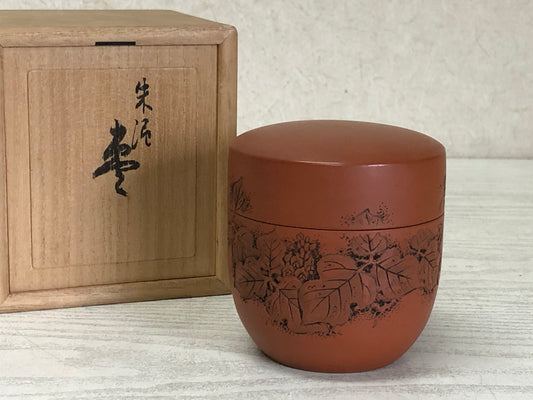 Y3490 NATUME Tokoname-ware Tea Caddy signed box Japan Tea Ceremony antique