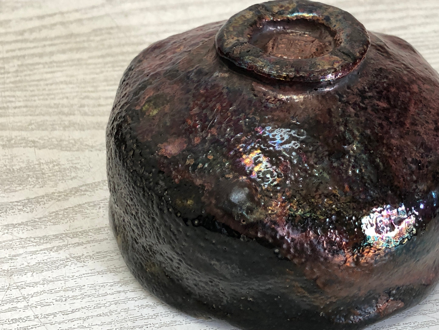Y3531 CHAWAN Raku-ware Sekishun signed box Japan tea ceremony bowl antique