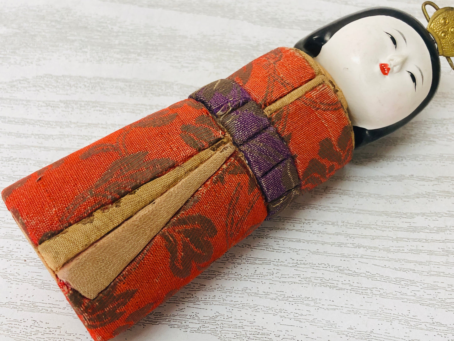 Y3579 HINA DOLL Kimekomi Hinamatsuri Festival ningyo Japanese antique vintage