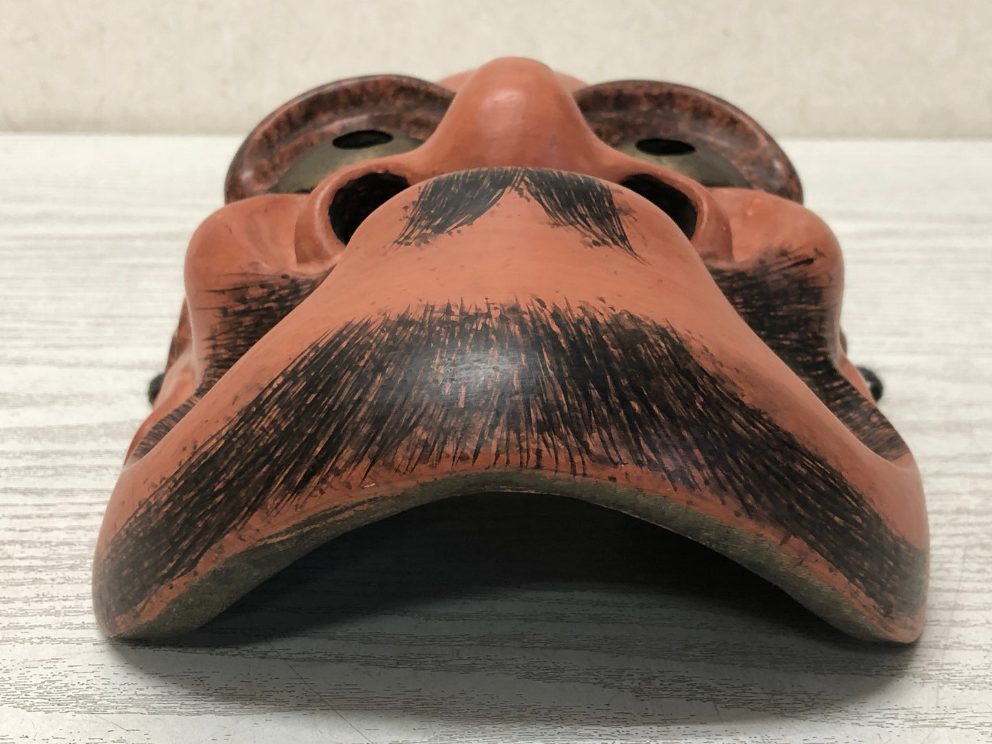 Y3598 NOH MASK Chourei Beshimi wood carving signed Japan antique omen vintage