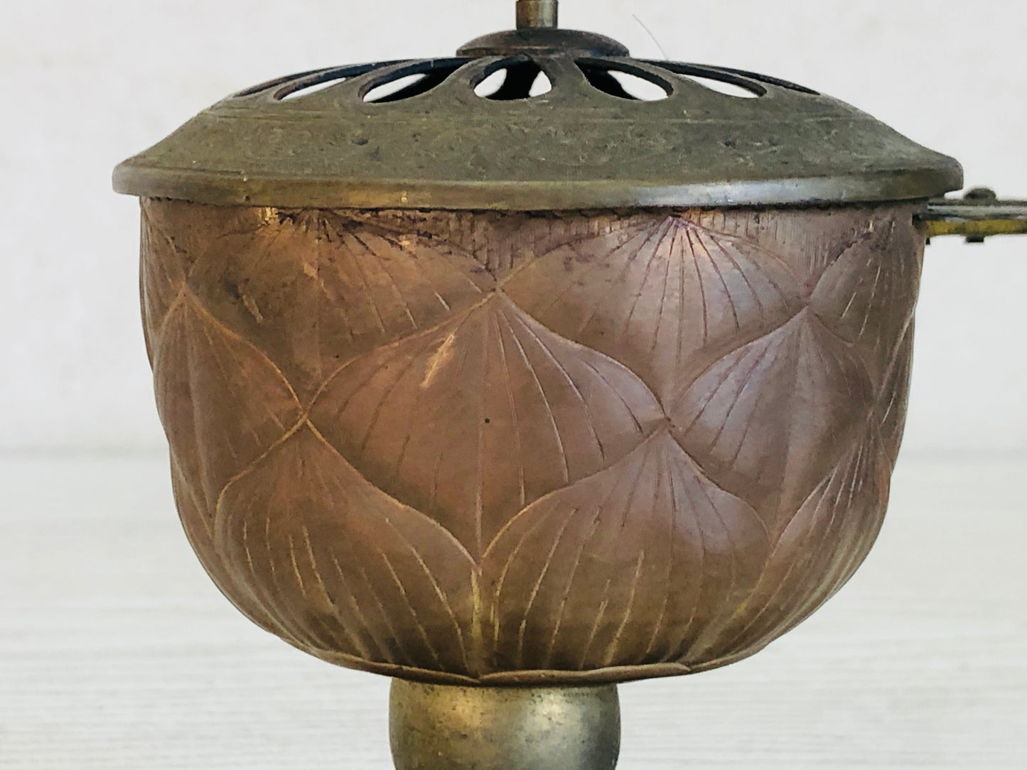 Y3627 KOURO Copper Hand Furnace Japan fragrance aroma incense burner antique