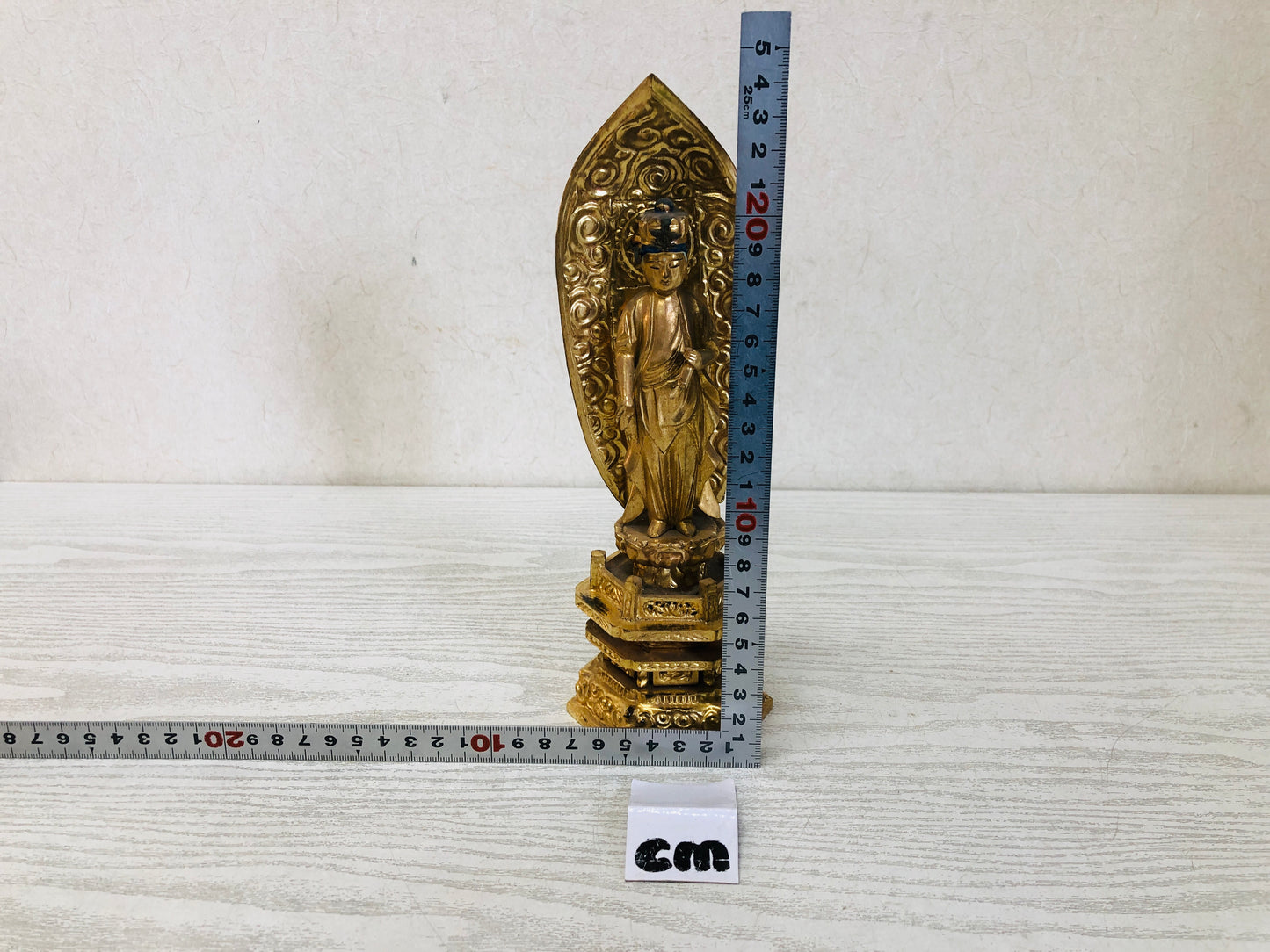 Y3652 STATUE wood carving Buddha figure figurine Japanese vintage antique Japan
