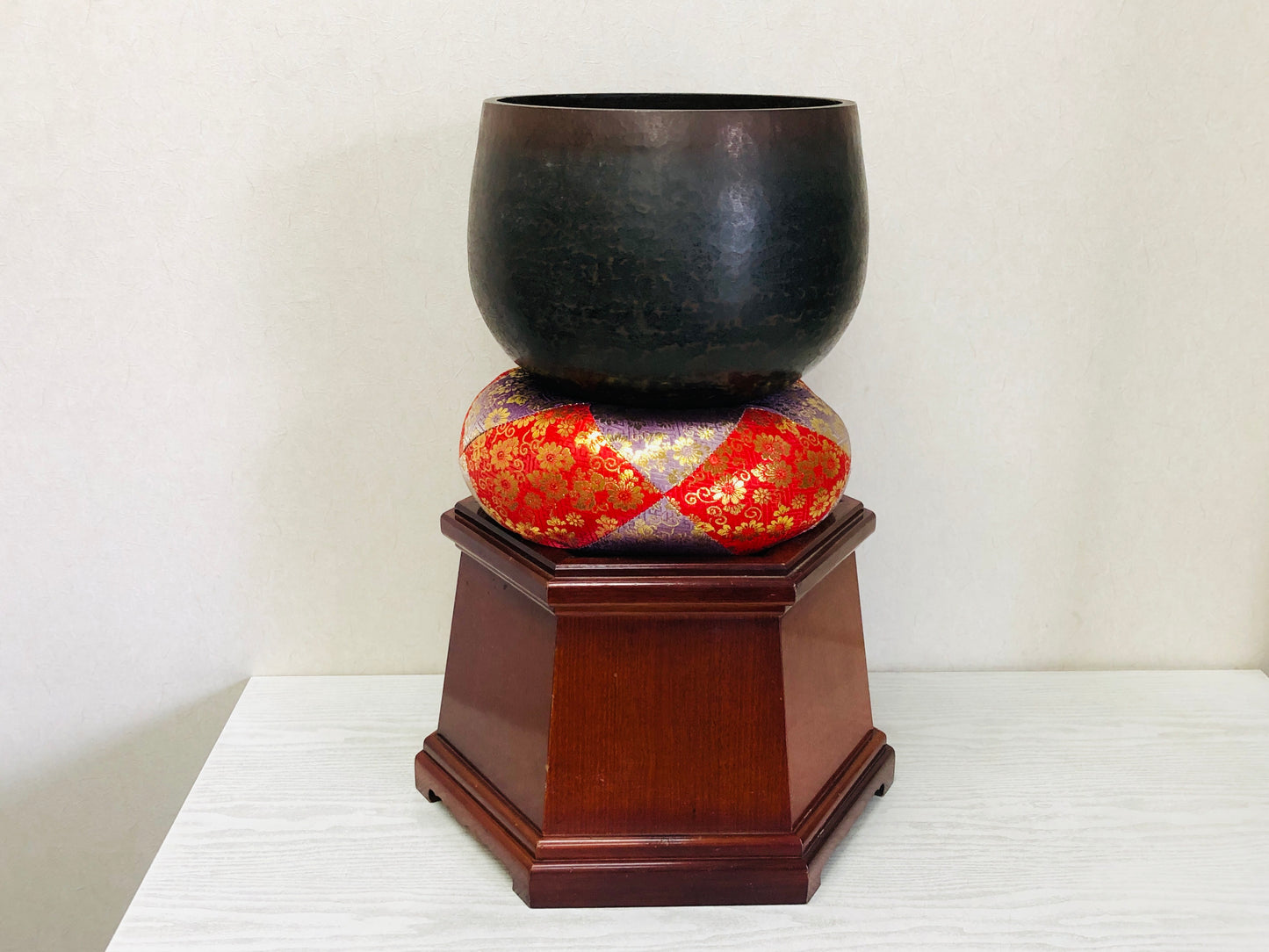Y3679 [VIDEO] ORIN Large 27cm diameter Buddhist Brass Bell antique Japan temple