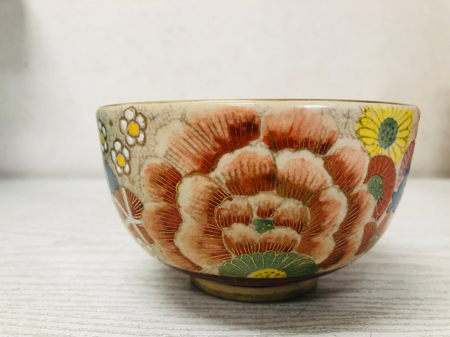 Y3720 CHAWAN Satsuma-ware signed box Japan antique tea ceremony bowl cup