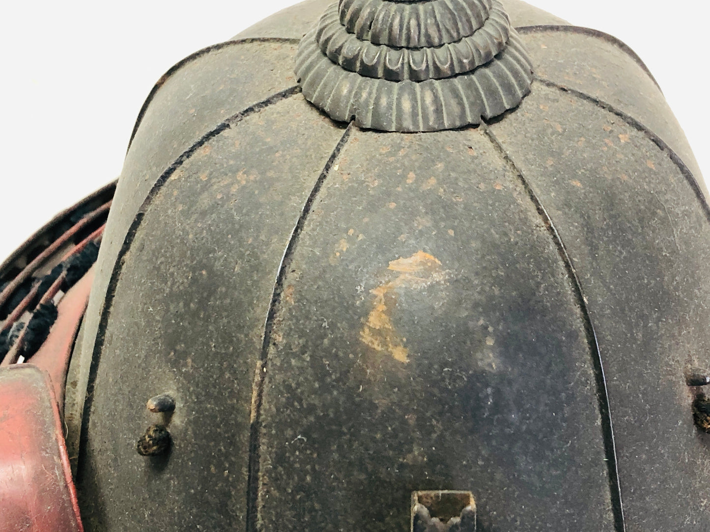 Y3731 KABUTO 8 seam Helmet Vermilion shikoro neck guard Japanese antique armor