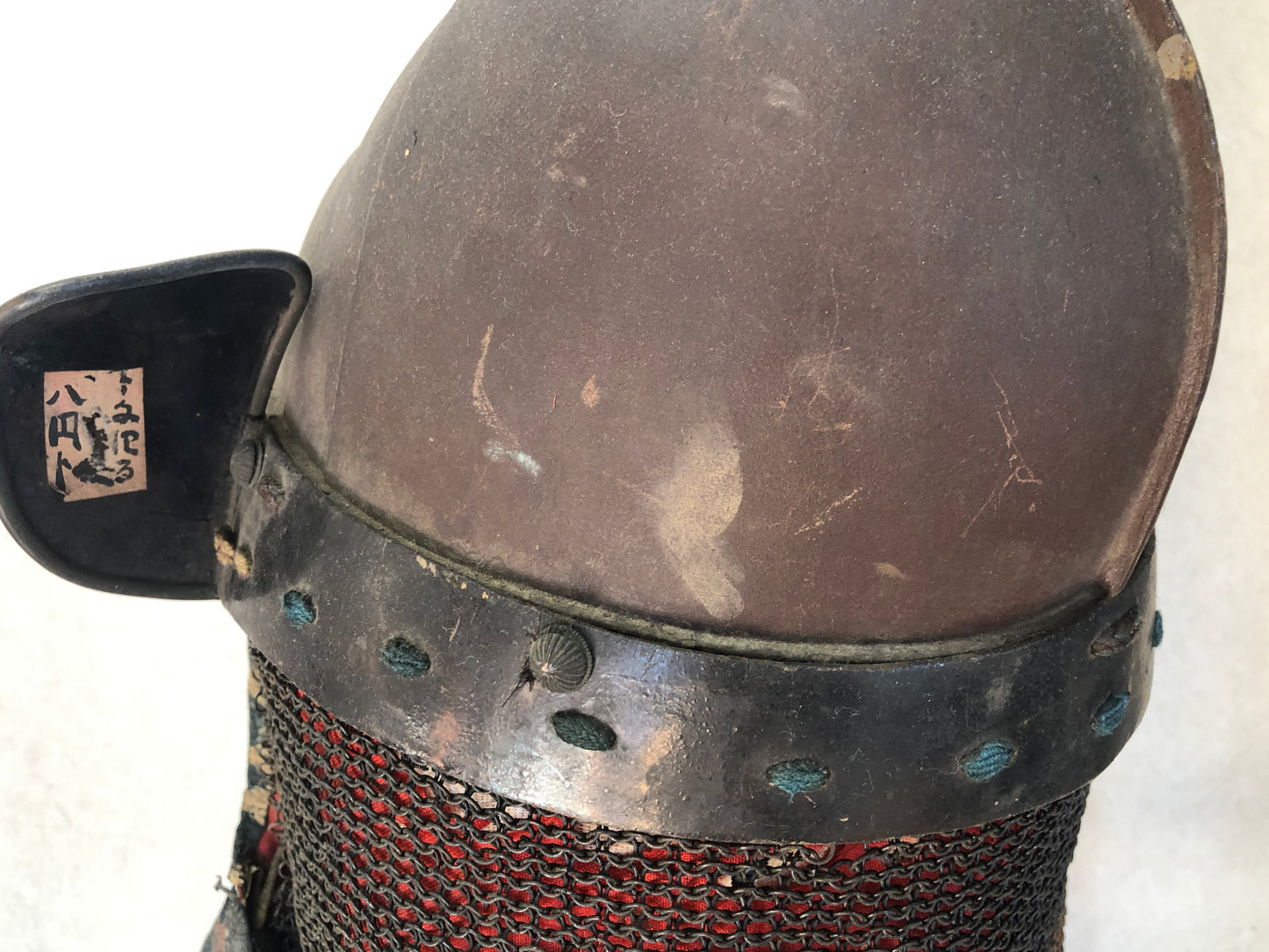 Y3732 KABUTO Peach shape Helmet chain shikoro neck guard Japanese antique armor