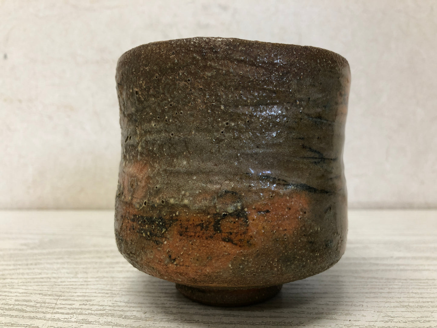Y3743 CHAWAN Fujimi-ware tube signed box Japan antique tea ceremony bowl pottery