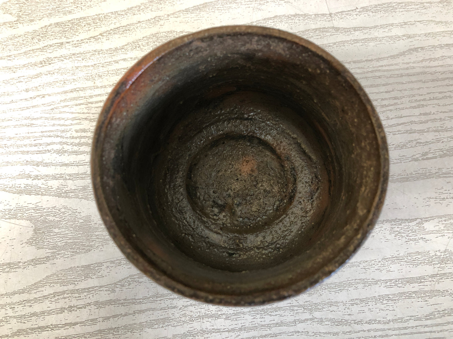 Y3743 CHAWAN Fujimi-ware tube signed box Japan antique tea ceremony bowl pottery