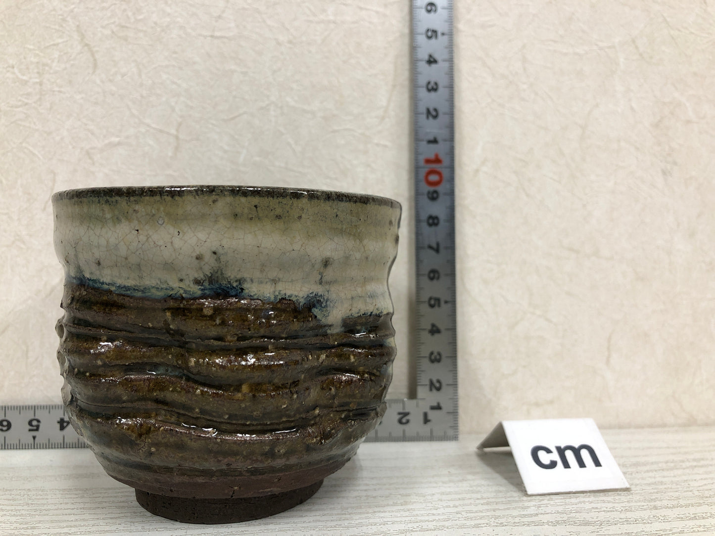 Y3749 CHAWAN Kyo-ware signed Japan antique tea ceremony bowl cup pottery