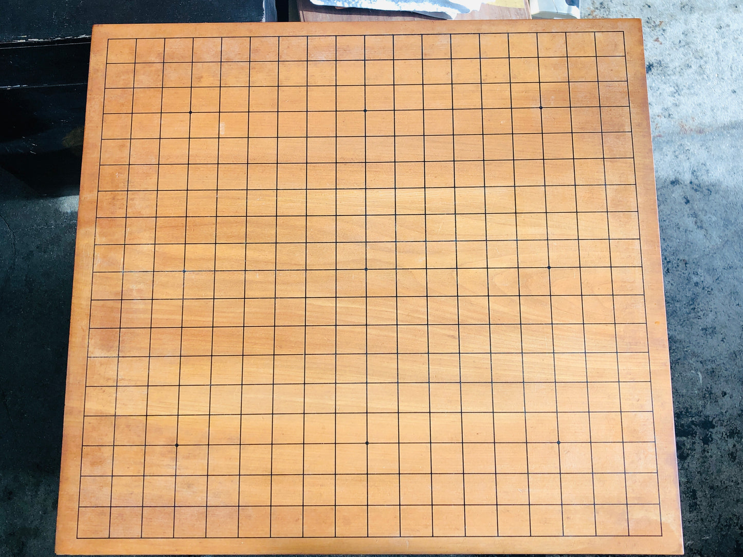 Y3769 GO wood board with legs strategy game Japanese antique Japan vintage