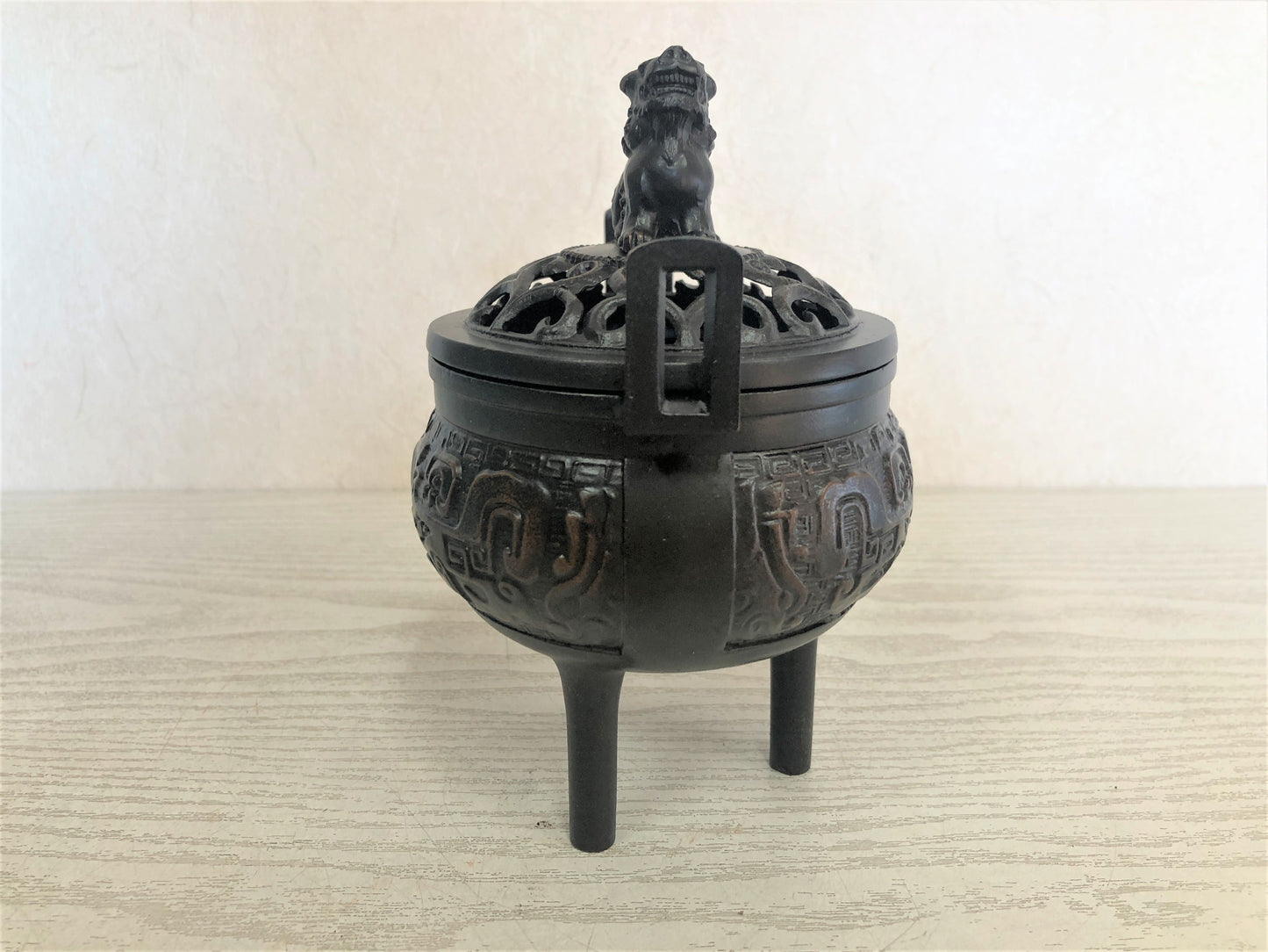 Y3785 KOURO Copper signed box Japan antique fragrance aroma incense burner