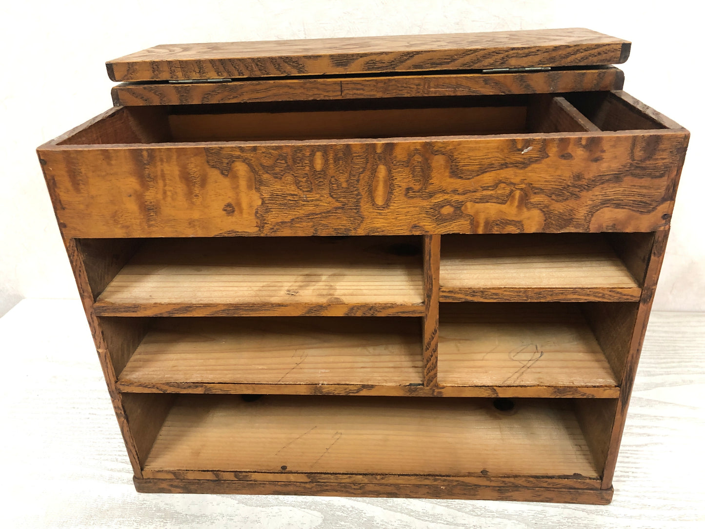 Y3852 TANSU wood Tamamoku sewing box furniture Japanese antique vintage storage