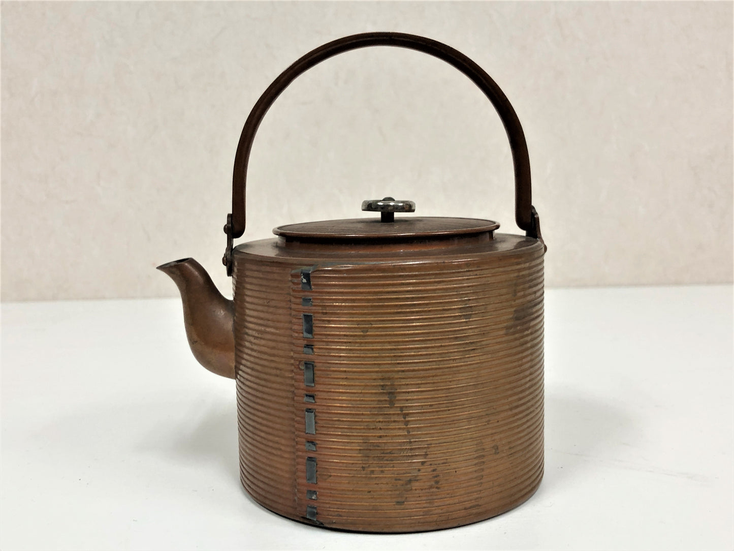 Y3870 KETTLE Copper small pot silverwork water pot Japanese teapot Japan antique