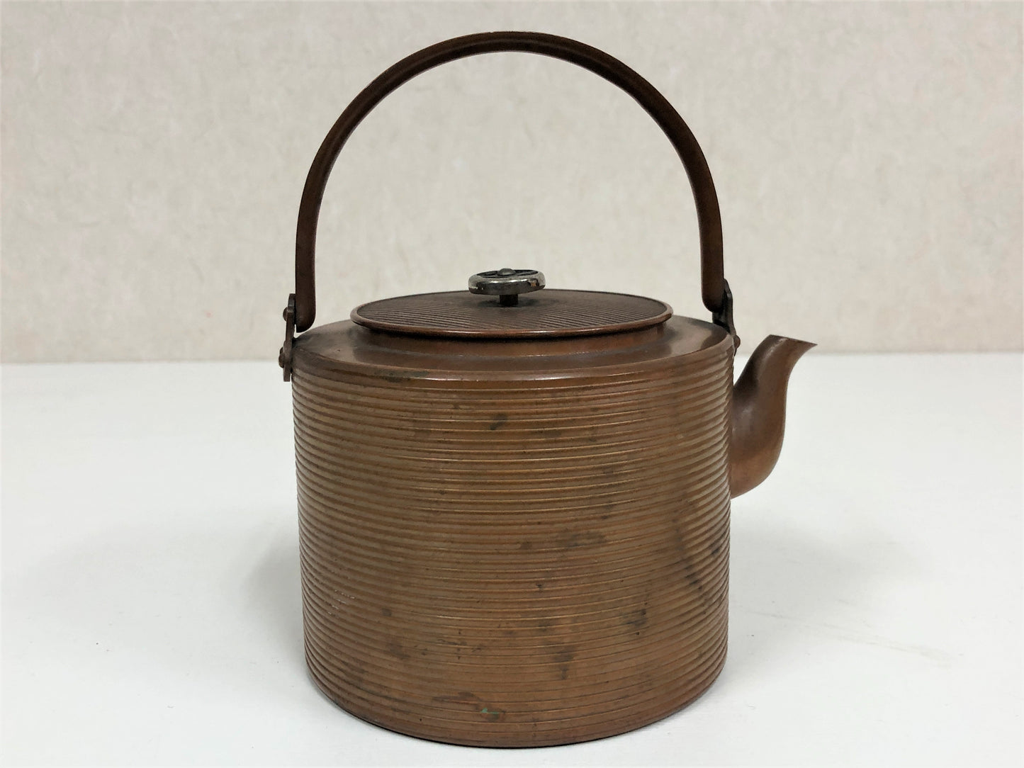 Y3870 KETTLE Copper small pot silverwork water pot Japanese teapot Japan antique