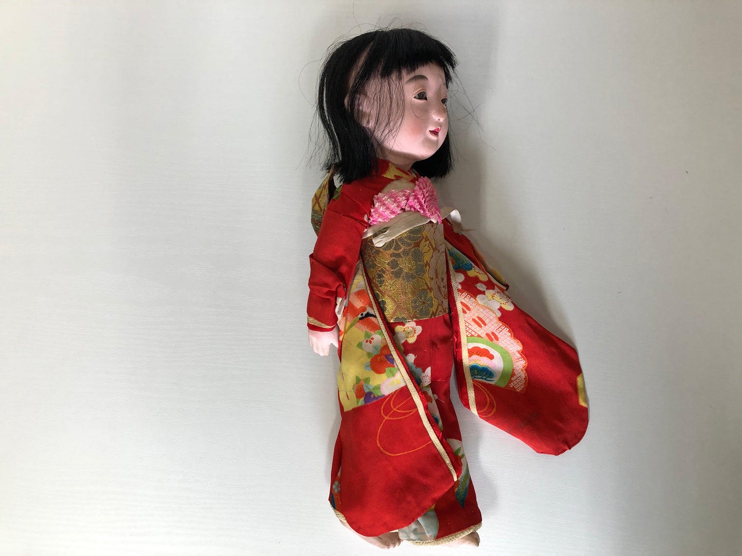 Y3900 NINGYO Ichimatsu Doll girl flower kimono Japan vintage figure antique