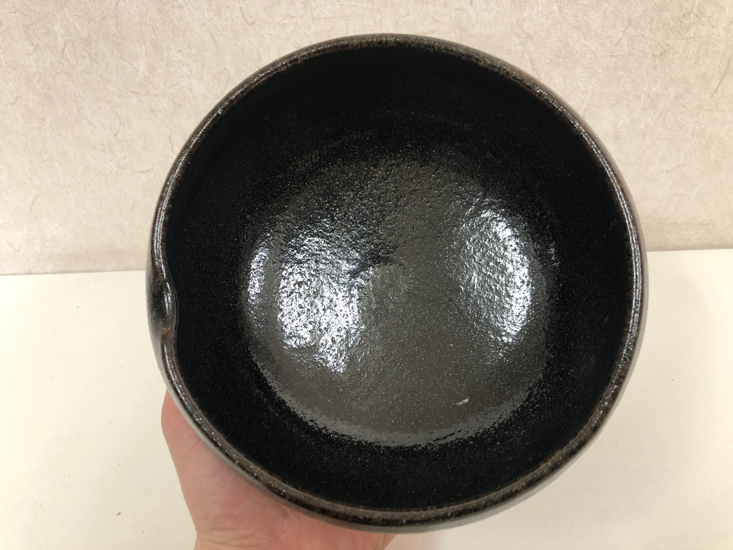 Y3918 CHAWAN Raku-ware Sekisyun signed box Japan antique confectionery bowl
