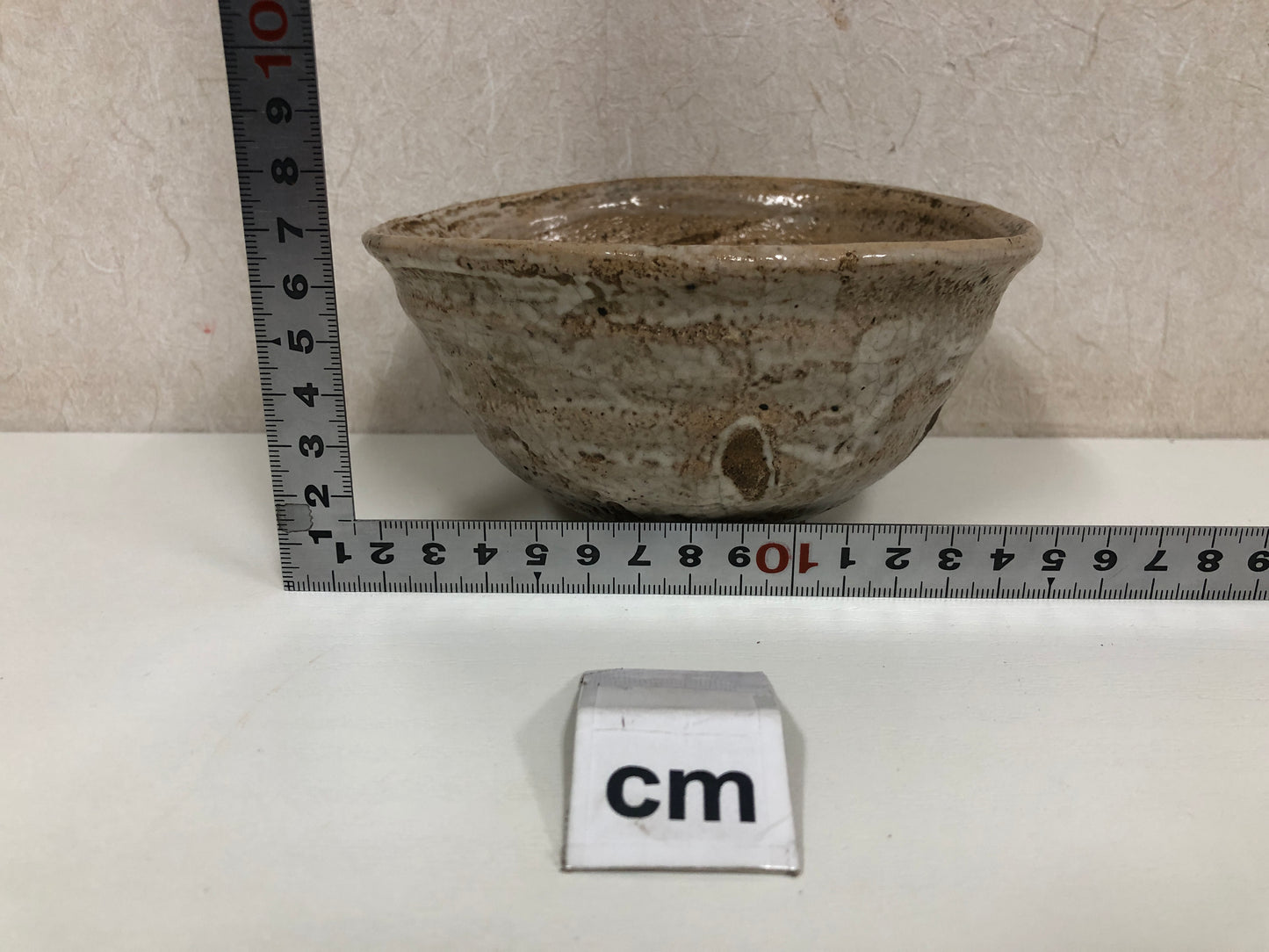 Y3935 CHAWAN Mino-ware signed Japan antique tea ceremony bowl cup pottery