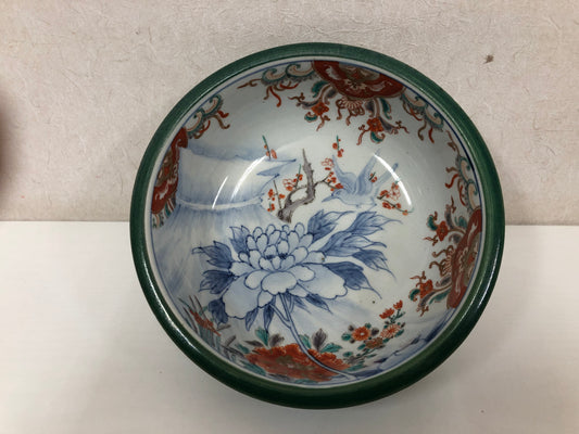 Y3982 CHAWAN Imari-ware color picture Folower Bird Japan confectionery bowl