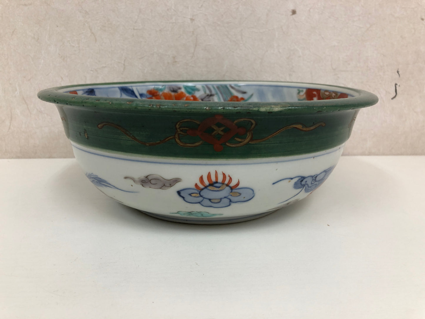 Y3982 CHAWAN Imari-ware color picture Folower Bird Japan confectionery bowl