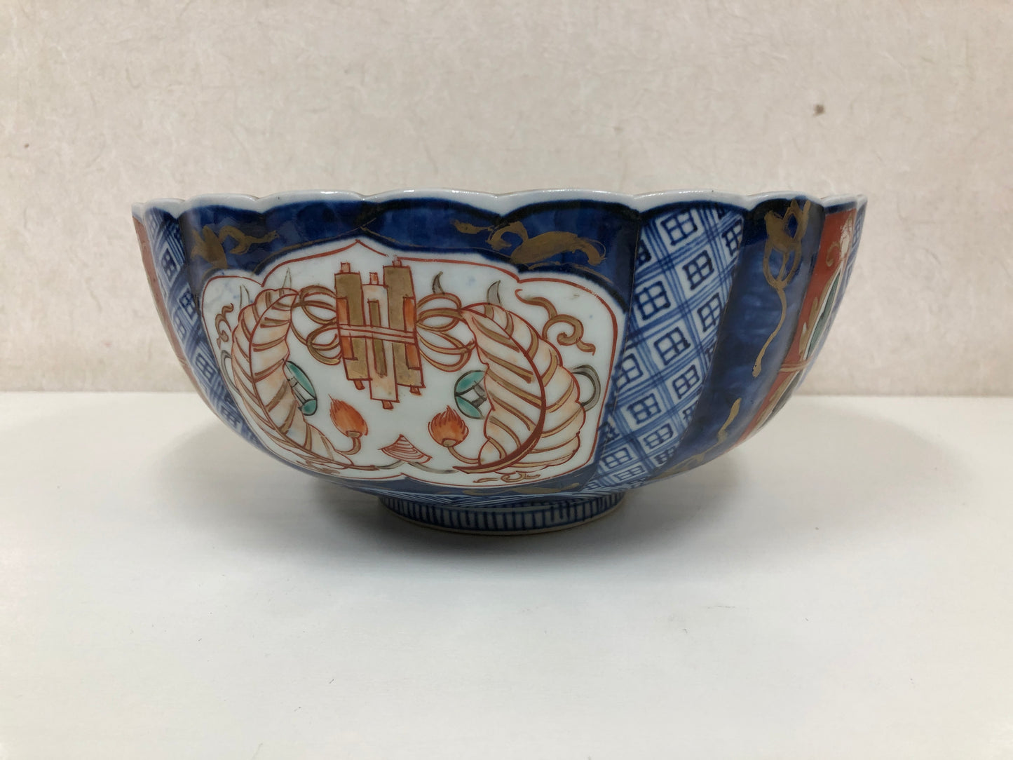 Y3983 CHAWAN Imari-ware color picture Folower Basket Japan confectionery bowl