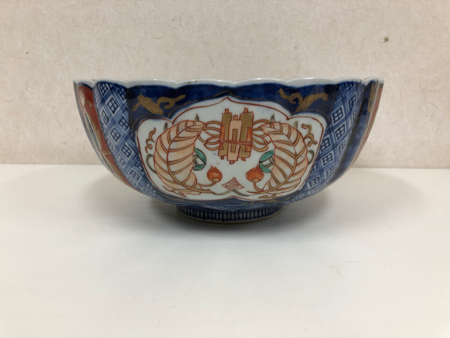 Y3983 CHAWAN Imari-ware color picture Folower Basket Japan confectionery bowl