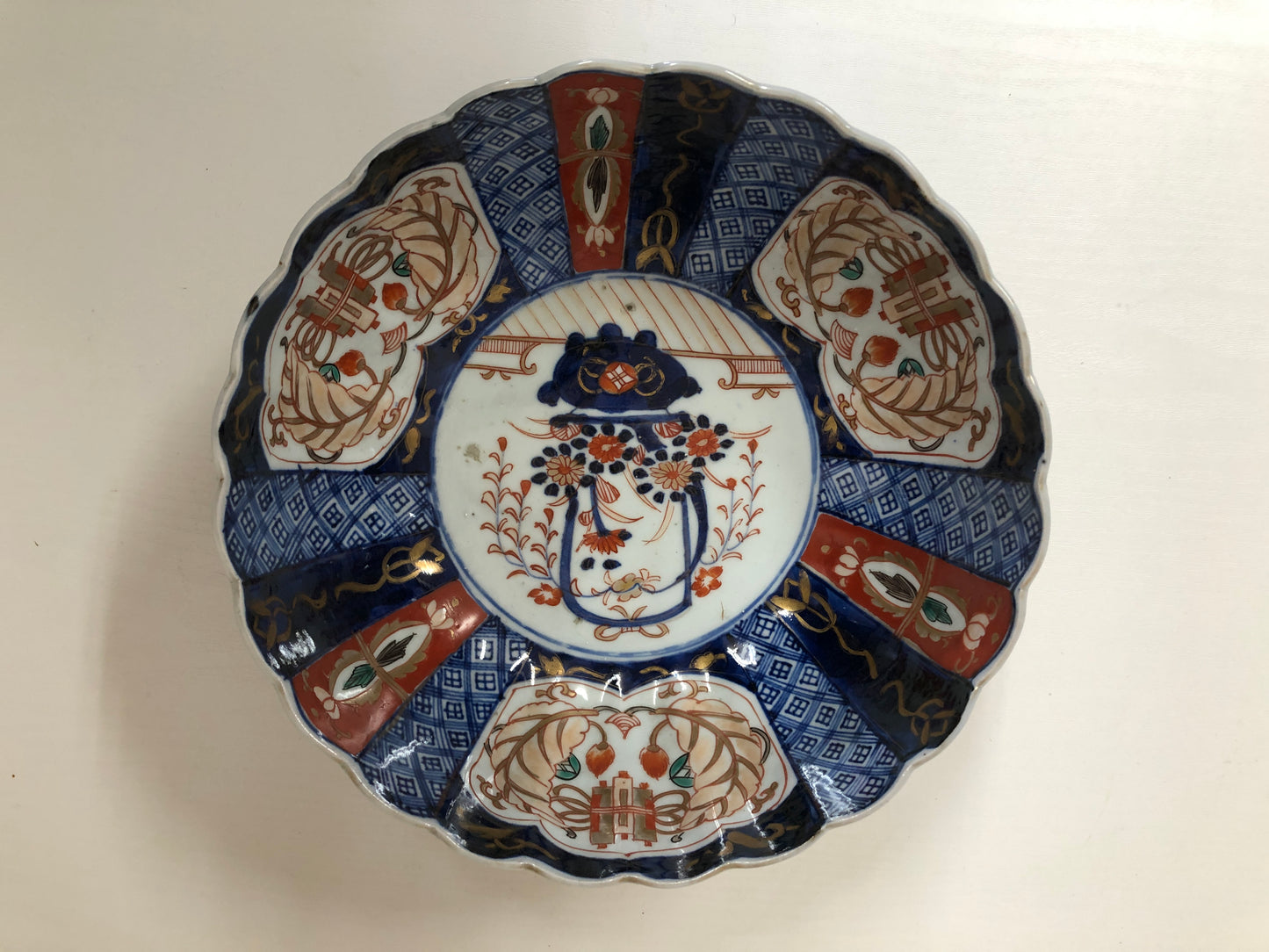 Y3983 CHAWAN Imari-ware color picture Folower Basket Japan confectionery bowl