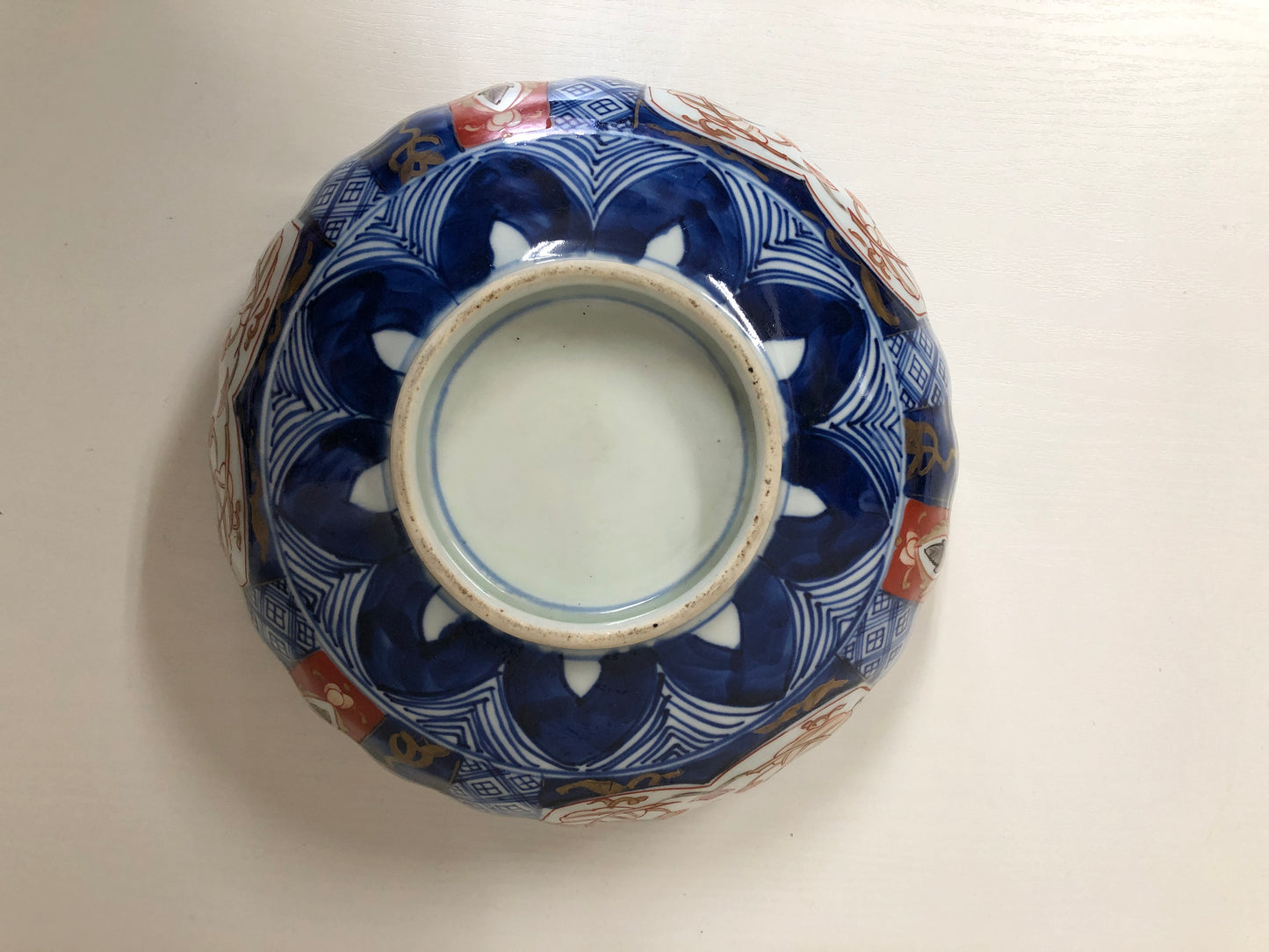 Y3983 CHAWAN Imari-ware color picture Folower Basket Japan confectionery bowl