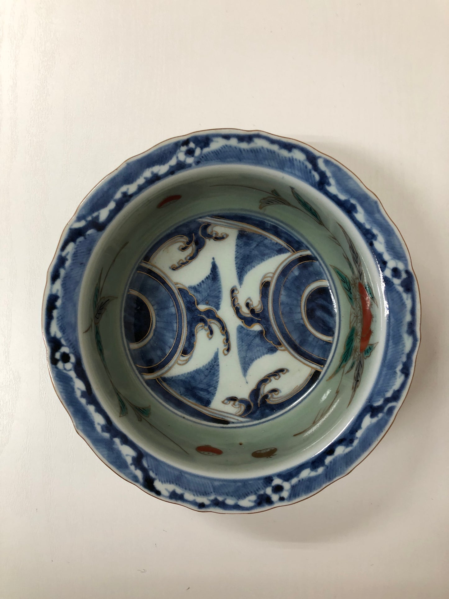Y3984 CHAWAN Imari-ware Imari Celadon Japan confectionery bowl antique vintage
