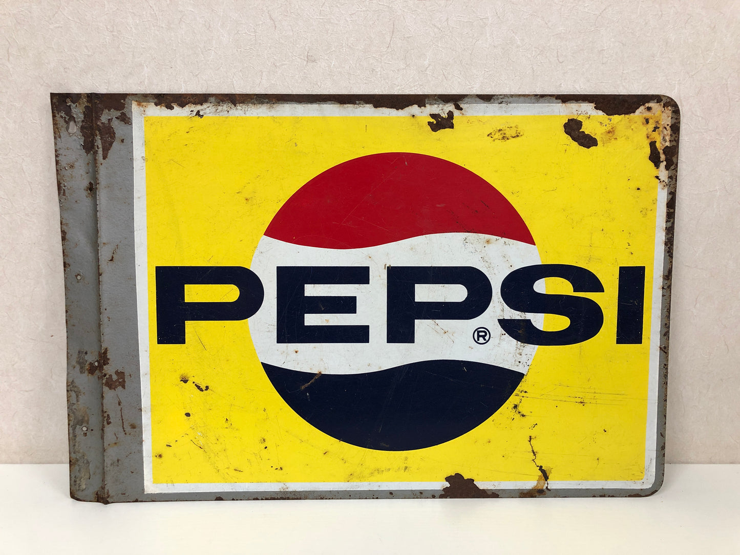 Y4005 SIGNBOARD Iron sign Pepsi Cola double-sided Japan antique interior decor