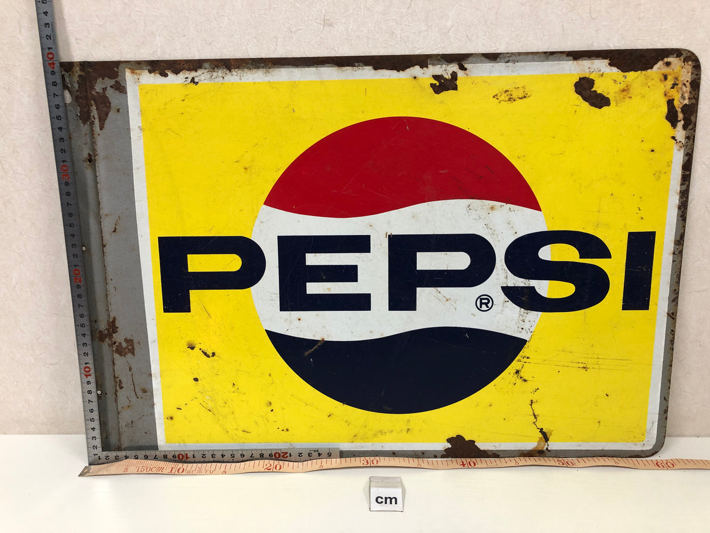 Y4005 SIGNBOARD Iron sign Pepsi Cola double-sided Japan antique interior decor