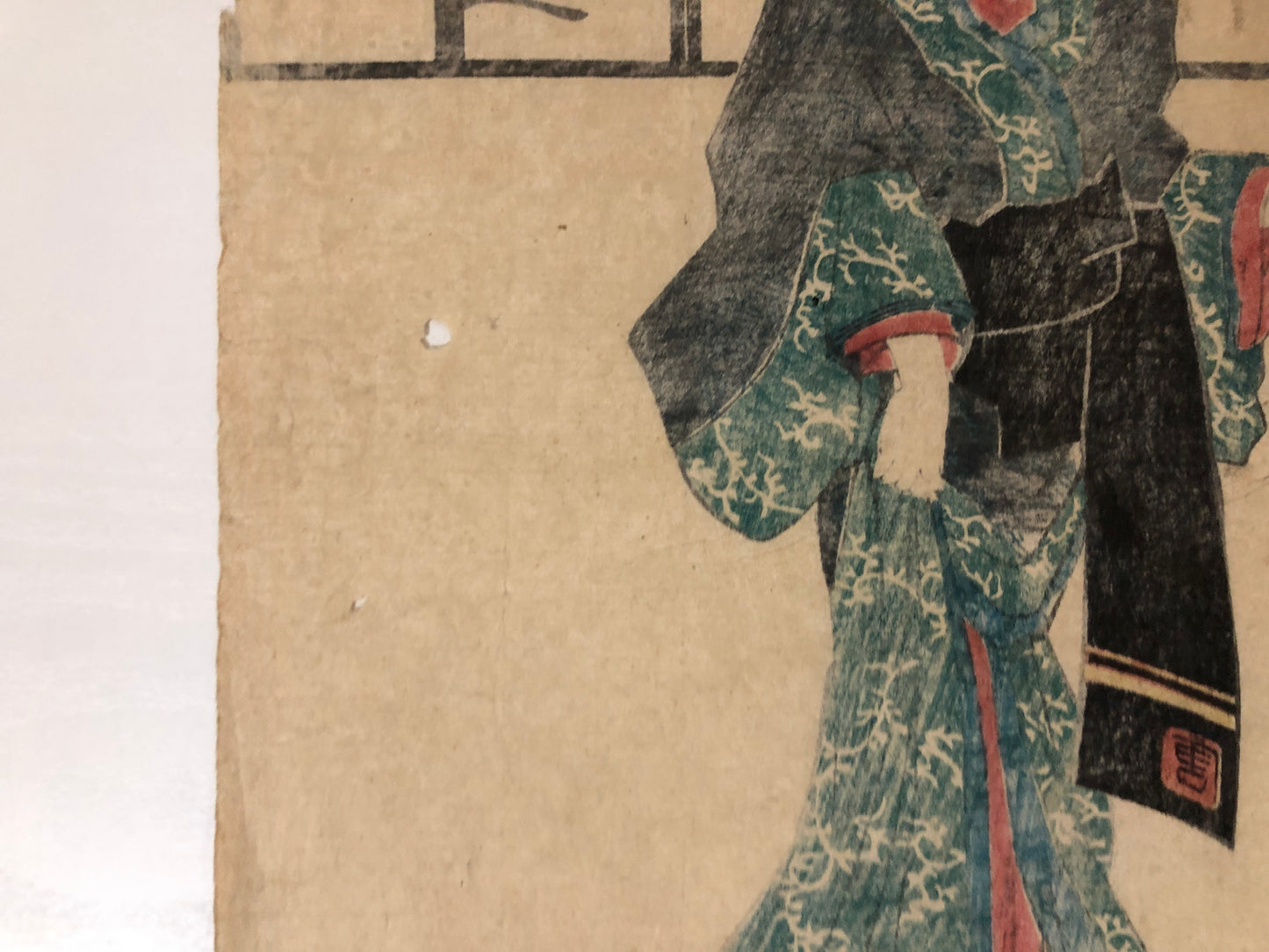 Y4007 WOODBLOCK PRINT kimono beauty no signature Japan Ukiyoe interior antique