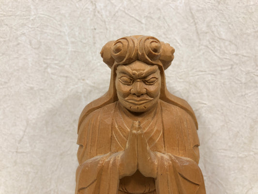 Y4020 STATUE Buddha figure plain wood carving Japan antique Buddhist art