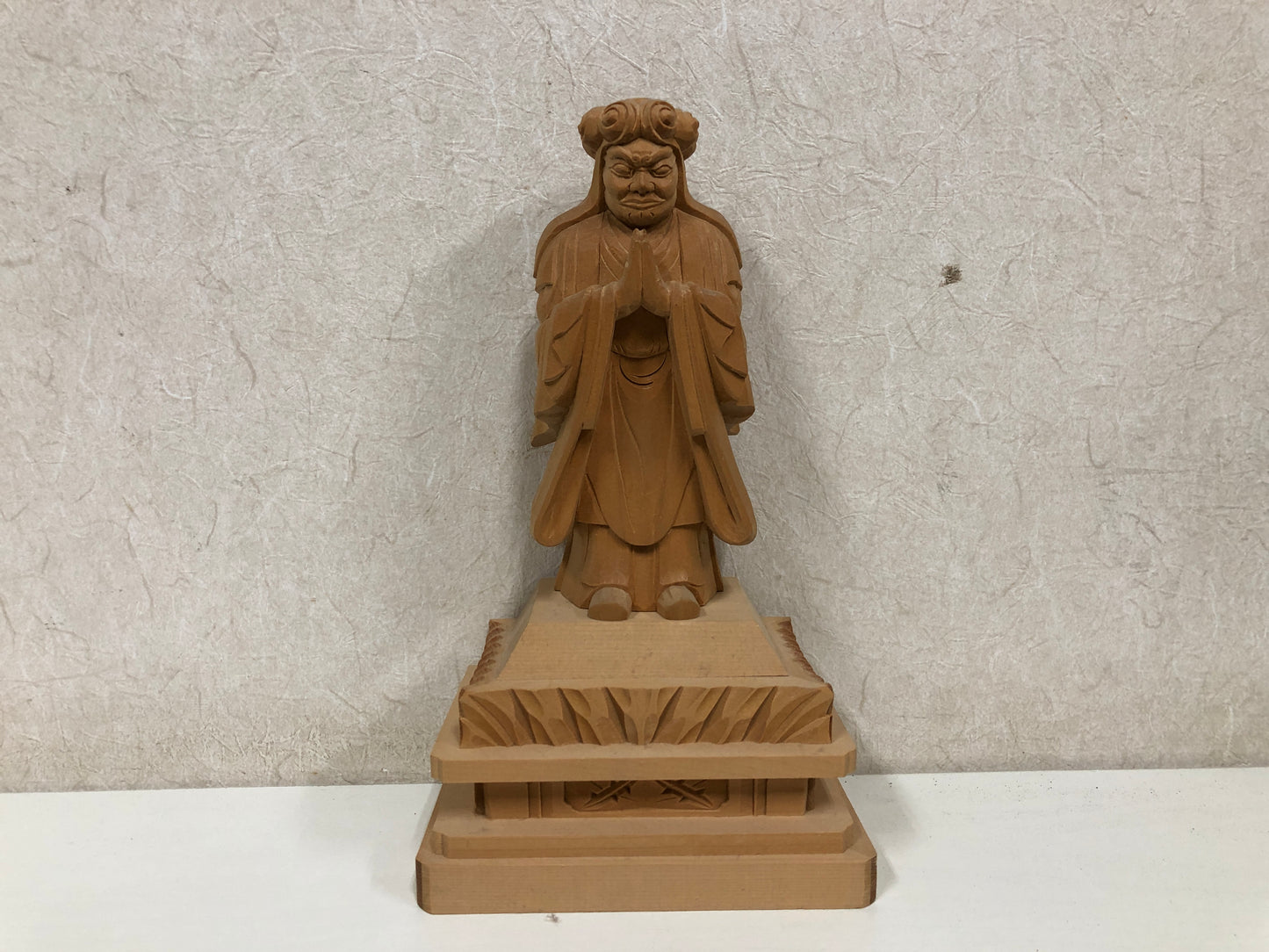 Y4020 STATUE Buddha figure plain wood carving Japan antique Buddhist art