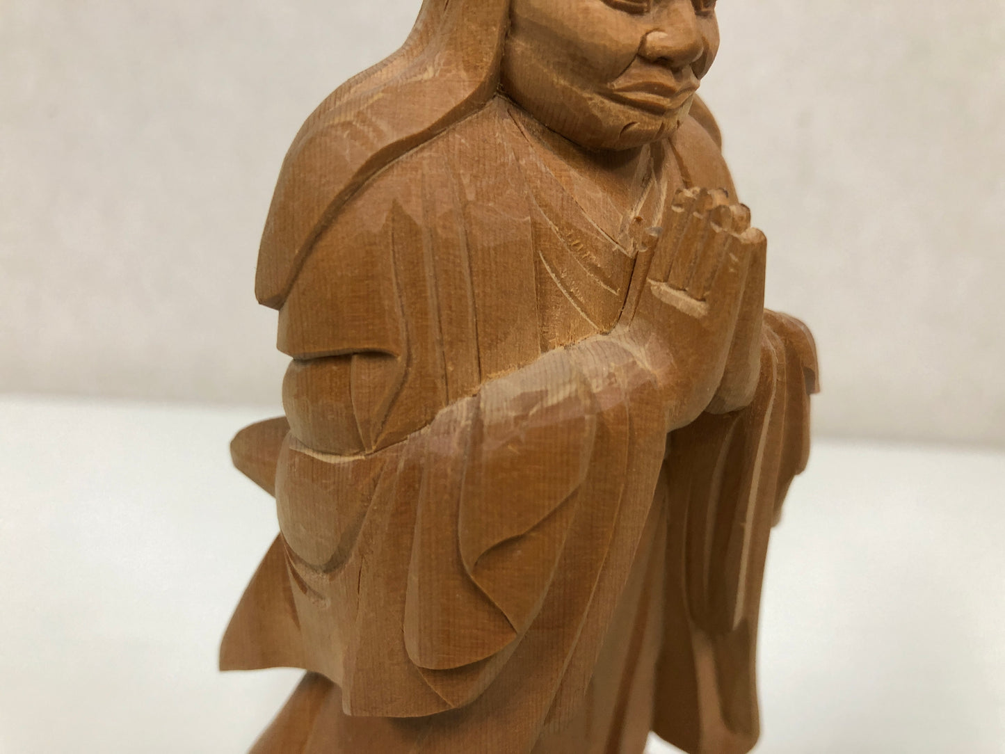 Y4020 STATUE Buddha figure plain wood carving Japan antique Buddhist art