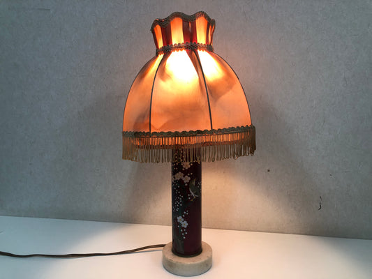 Y4026 LAMP Cloissone Desk reading light flower bird Japanese antique interior