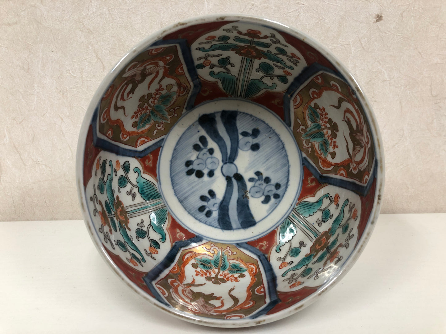 Y4042 HAISEN Imari-ware color picture Wash Basin foot Japanese antique vintage