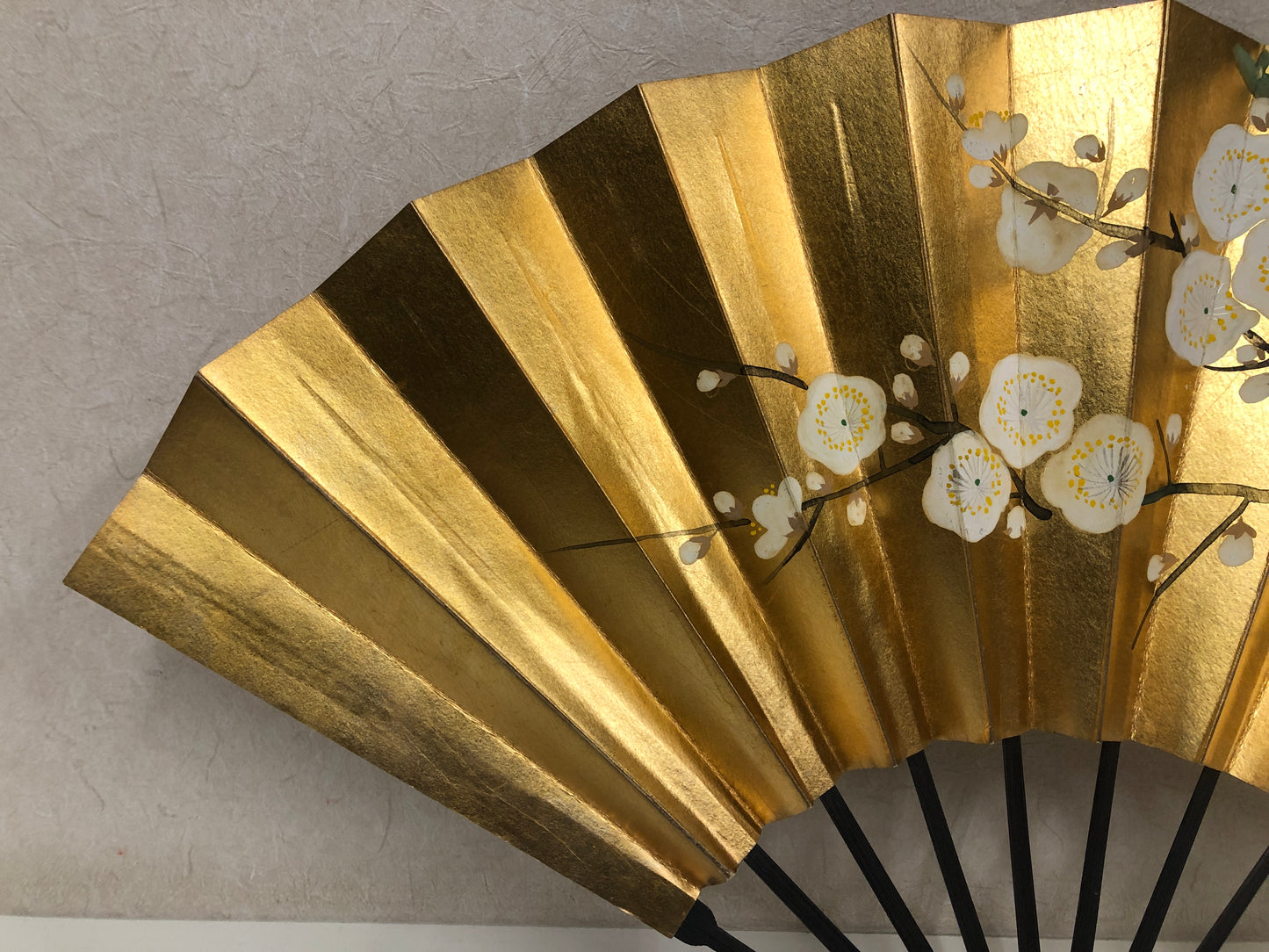 Y4078 SENSU Dancer's Fan plum blossom Japan antique vintage kimono accessory