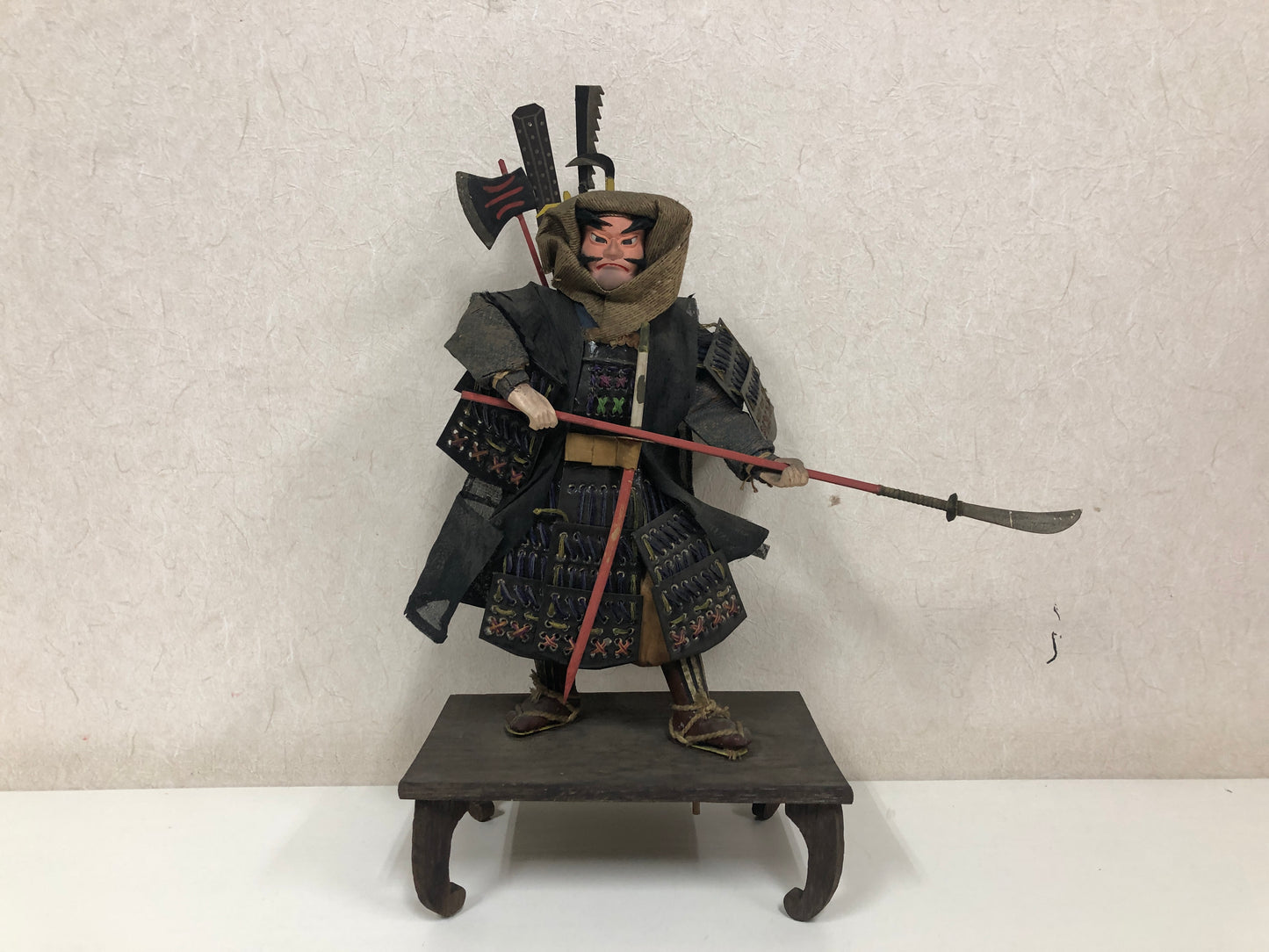 Y4091 NINGYO Benkei samurai doll Japan vintage figure antique interior decor