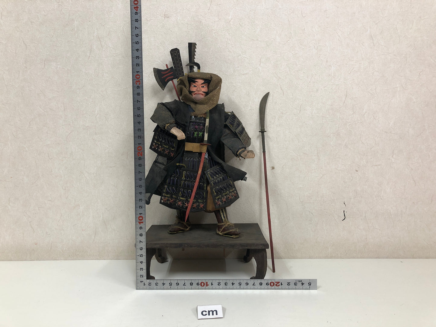 Y4091 NINGYO Benkei samurai doll Japan vintage figure antique interior decor