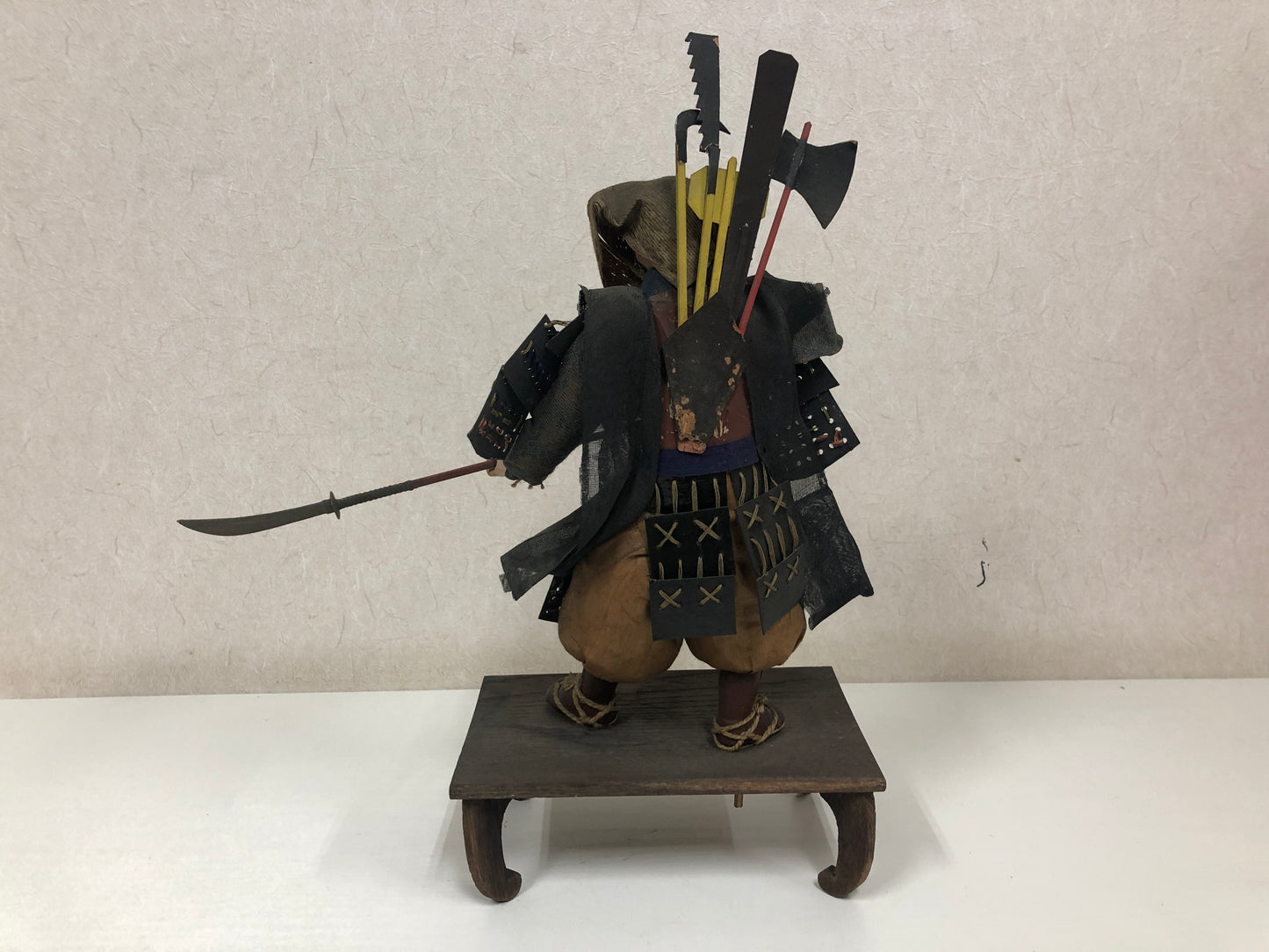Y4091 NINGYO Benkei samurai doll Japan vintage figure antique interior decor
